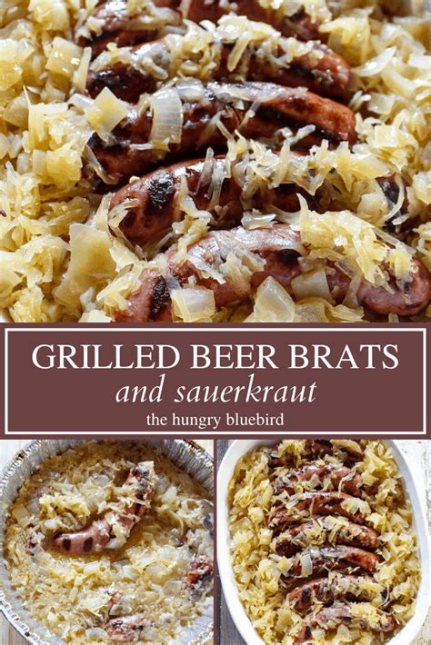 beer-brats-and-sauerkraut-cooked-on-the-grill-in-one-pan image