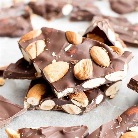 chocolate-almond-bark-3-ingredients-beaming-baker image