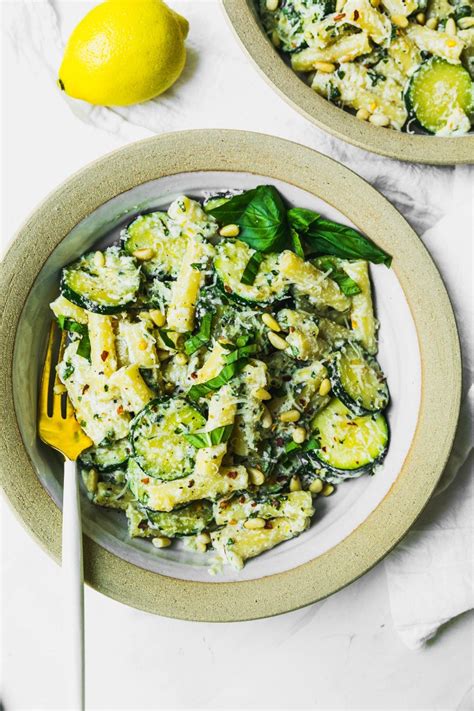 summer-pasta-with-zucchini-ricotta-and-basil-never image