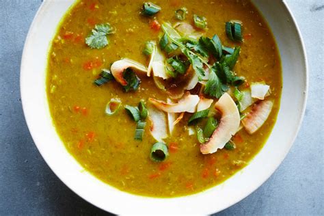 curried-red-lentil-soup-with-toasted-coconut image
