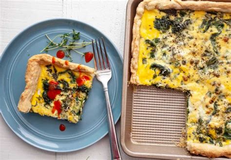 sheet-pan-quiche-with-fresh-spinach-and-basil image