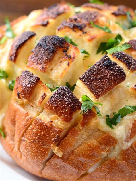 roasted-garlic-and-brie-pull-apart-bread-lifes-ambrosia image