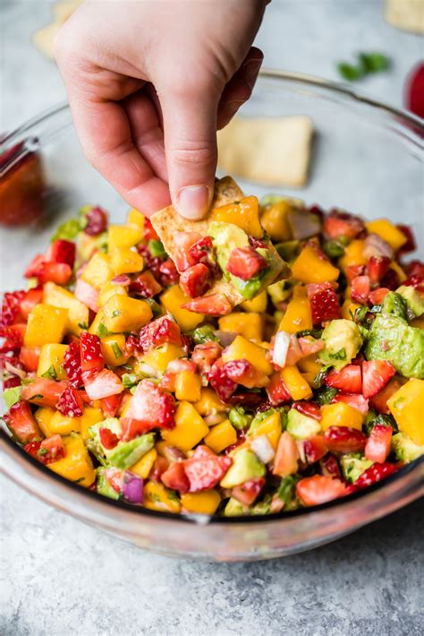 avocado-strawberry-mango-salsa-ambitious-kitchen image