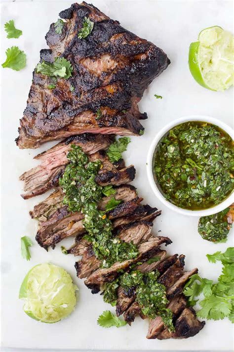 skirt-steak-with-chimichurri-sauce-the-best-grilled-steak image