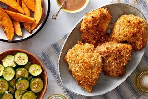 sheet-pan-fried-chicken-with-sweet-potato-wedges image