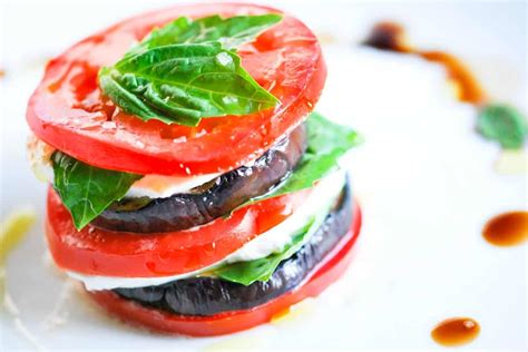 stacked-grilled-eggplant-and-tomato-salad-inspired image