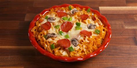 best-cheesy-noodle-pizza-recipe-delish image
