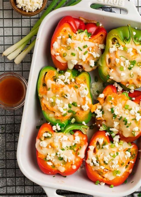 buffalo-chicken-stuffed-peppers-healthy-low-carb image