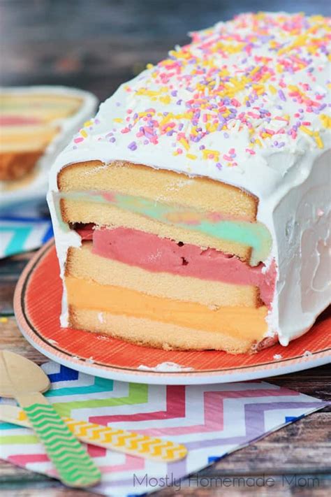 rainbow-sherbet-ice-cream-cake-mostly-homemade image