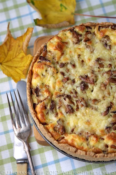 chanterelle-quiche-with-a-wholewheat-thyme-crust image