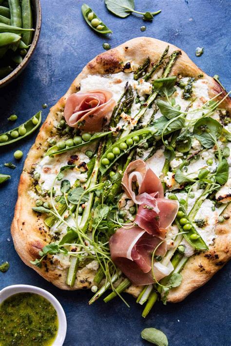 super-green-pea-and-asparagus-burrata-pizza-half image