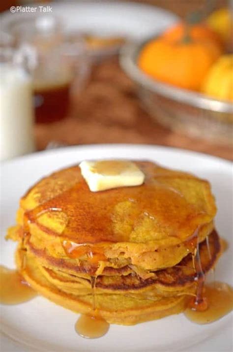 pumpkin-pancakes-with-apple-cider-syrup-platter-talk image