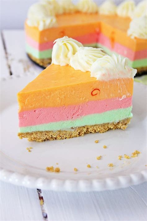no-bake-rainbow-sherbet-cheesecake-marias-mixing image