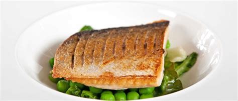 sea-trout-with-peas-and-lettuce-olivemagazine image