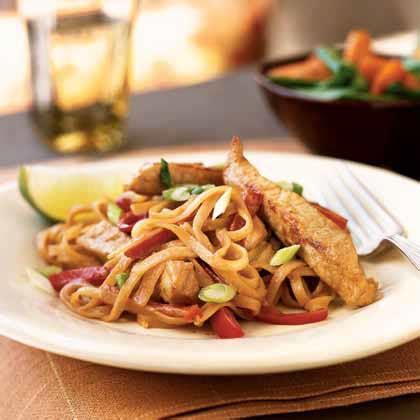 pork-strips-with-peanut-sauce-and-rice-noodles image