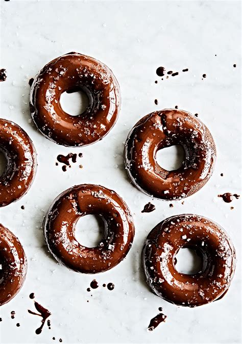 flourless-baked-double-chocolate-glazed-donuts image