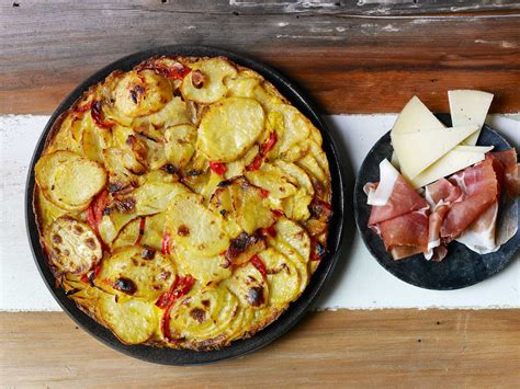 basque-potato-and-pepper-tortilla-with-ham-and-cheese image