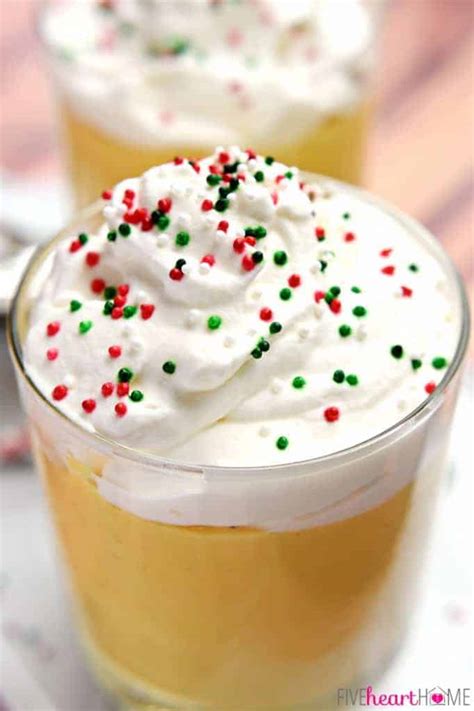 eggnog-pudding-with-whipped-cream-fivehearthome image