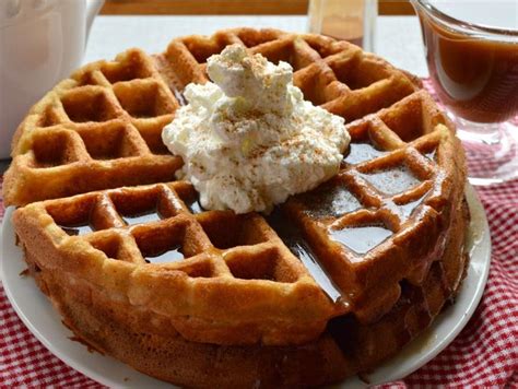 apple-butter-waffles-with-cinnamon-syrup image