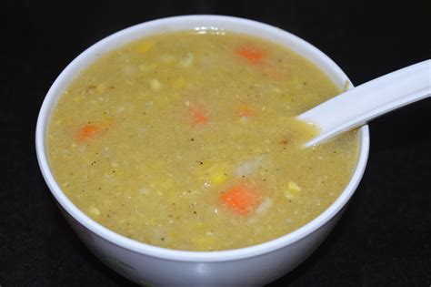 creamy-corn-and-vegetable-soup-recipe-delishably image