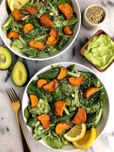 avocado-greens-caesar-salad-with-sweet-potato image