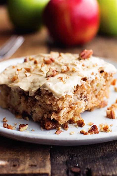 apple-pecan-spice-cake-with-brown-sugar-cream-cheese image