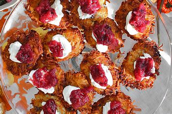 how-to-make-potato-latkes-with-cranberry-applesauce image