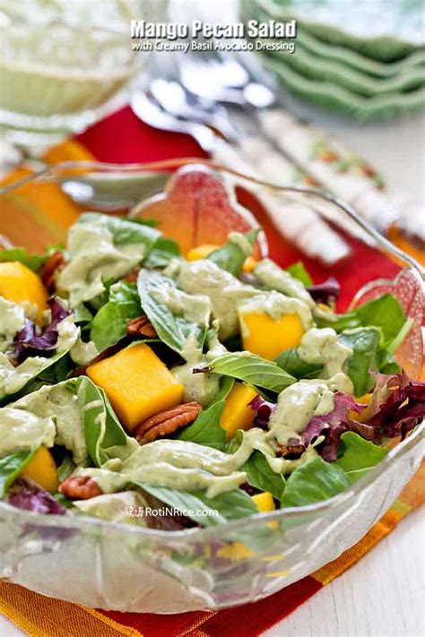 mango-pecan-salad-with-creamy-basil-avocado-dressing image