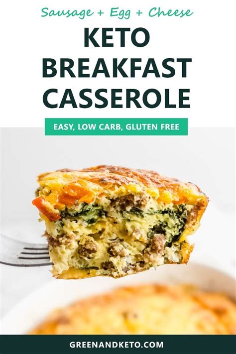 keto-breakfast-casserole-with-sausage-egg-and-cheese image