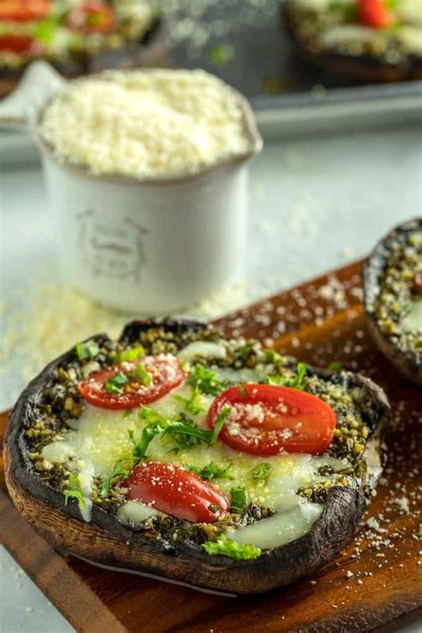 grilled-portobello-mushroom-pizzas-with-pesto-dishing image