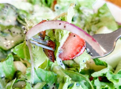 homemade-strawberry-romaine-salad-recipe-thrifty image
