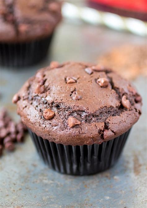 fudgy-double-chocolate-chip-muffins-sprinkle-some image