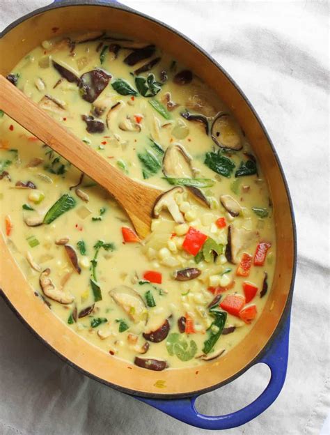 spicy-thai-curry-corn-soup-with-coconut-milk-the image