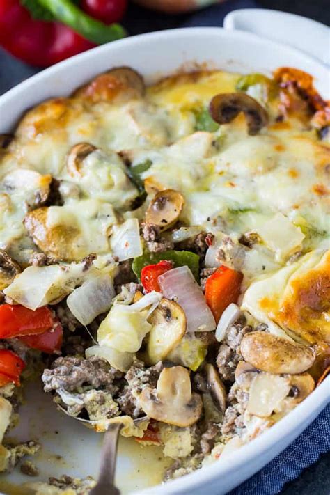 low-carb-philly-cheese-steak-casserole-skinny image