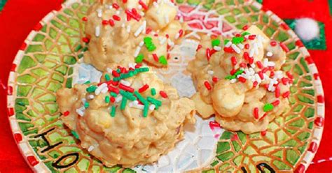 christmas-white-chocolate-peanut-butter-krispies image