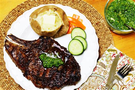 grilled-ribeye-steaks-with-chimichurri-sauce-cheery image