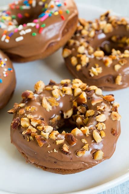 baked-nutella-doughnuts-with-nutella-glaze-cooking image
