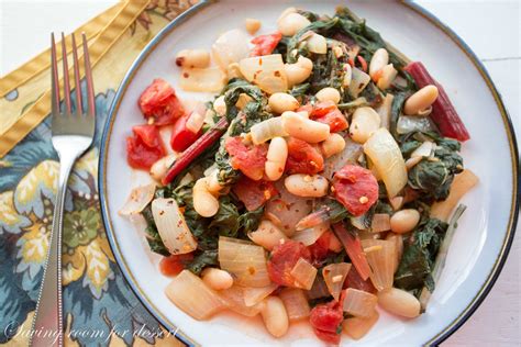 swiss-chard-white-bean-stew-with-onions-tomatoes image