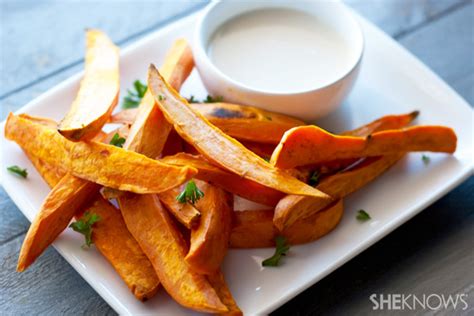 coconut-sweet-potato-fries-with-tahini-dip-sheknows image