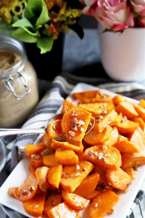 roasted-butter-pecan-sweet-potatoes-recipe-foodal image