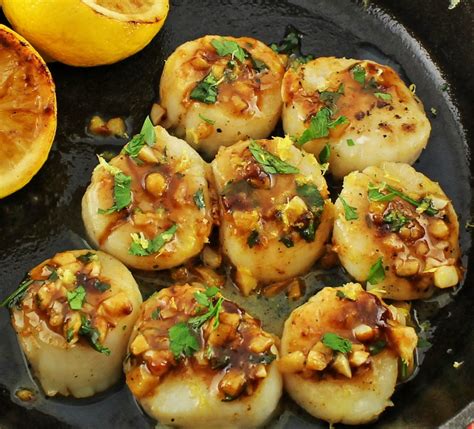 seared-brown-butter-lemon-scallops-bites-of-flavor image