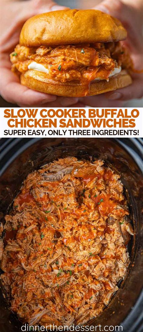 slow-cooker-buffalo-chicken-sandwiches-dinner-then image