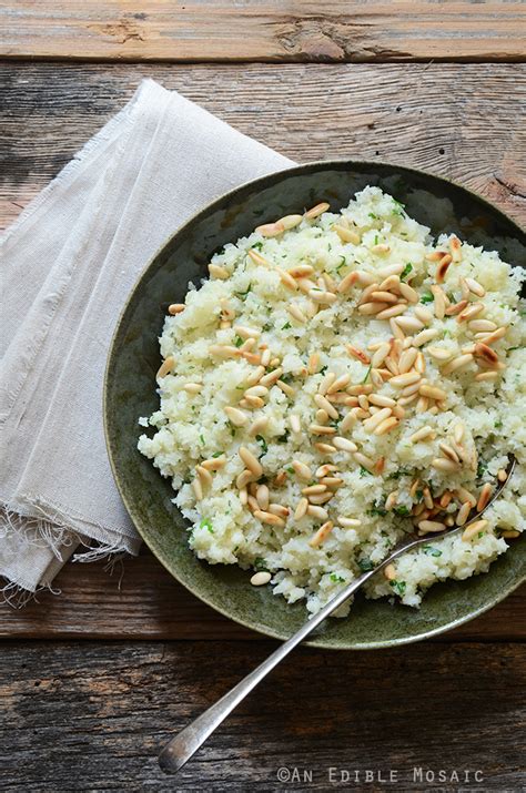 low-carb-herbed-cauliflower-rice-with-pine-nuts image