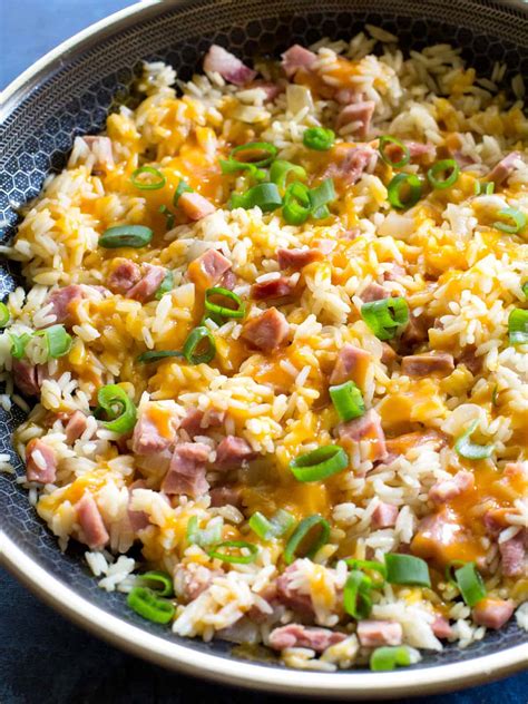 one-pan-ham-and-rice-skillet-the-girl-who-ate-everything image