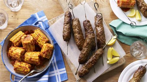 seekh-kebabs-and-spicy-chilli-corn-recipe-bbc-food image