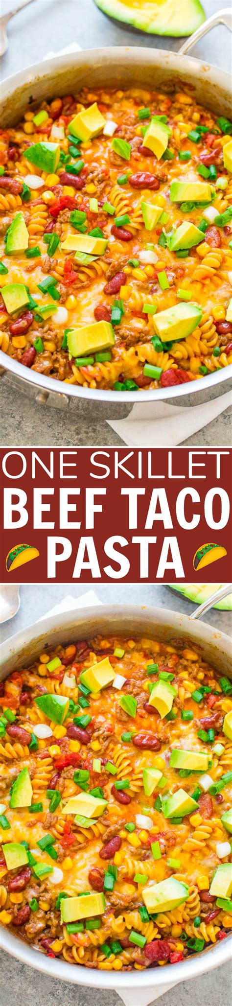 ground-beef-taco-pasta-one-pot-recipe-averie-cooks image