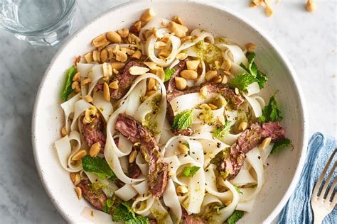 steak-and-rice-noodle-salad-with-mint-and-peanuts image