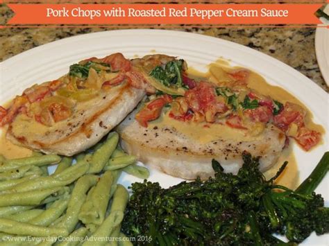 epicurious-pork-chops-with-roasted-red-pepper-cream image