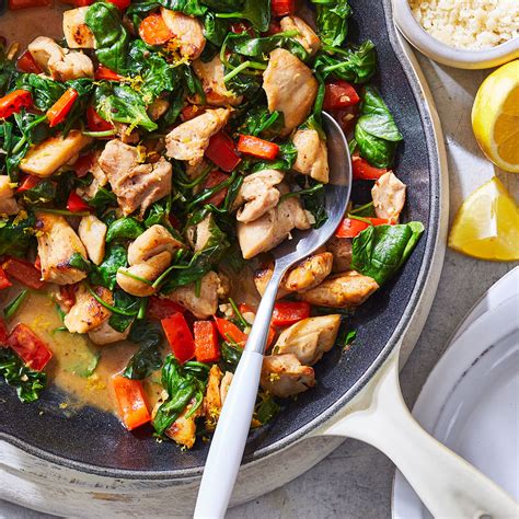 skillet-lemon-chicken-with-spinach-eatingwell image