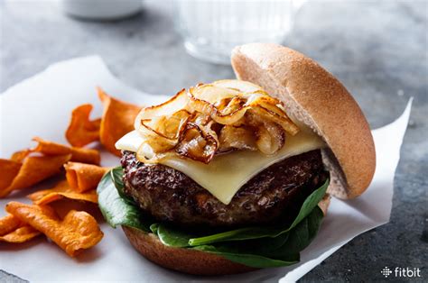 healthy-recipe-beef-mushroom-burgers-fitbit-blog image